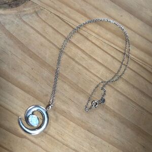 Vintage Lowell Draper Navajo signed sterling silver opal pendant on chain